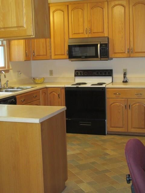 Kitchen with lots of storage.