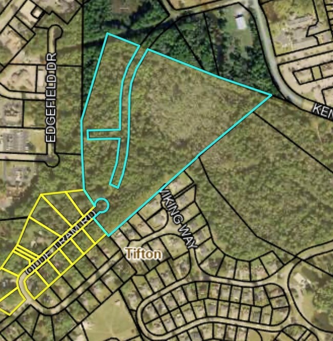 18.03 +/- Acres  outlined in Blue, Lots outlined i