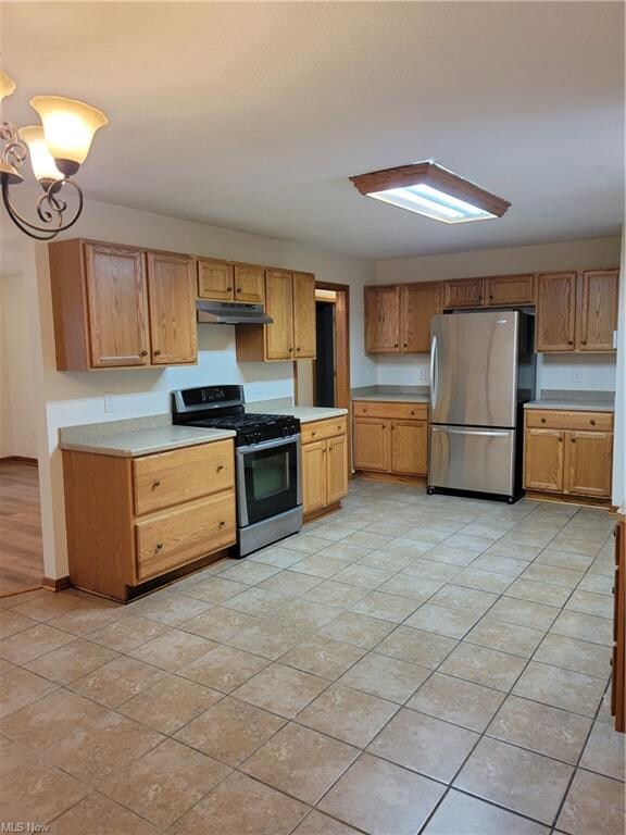 Kitchen view as seen from the dining space.  To yo