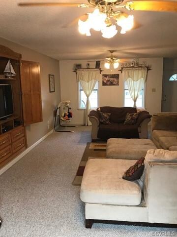 Family room with fireplace