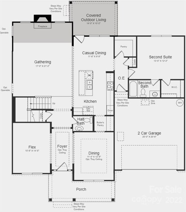 Structural options added at 9019 Ellery Channing Drive include: second suite with walk-in shower, fireplace, tankless water heater, tray ceiling at owner's suite and dining, laundry sink, door from owner's walk-in closet to laundry room, gathering room extension, and rear covered porch.