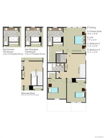 2nd floor layout - home will have the opt ceramic 