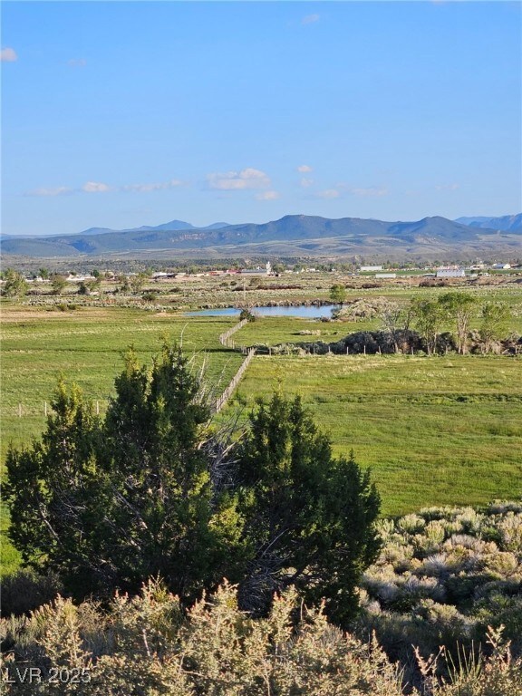 View of mountain background with rural landscape