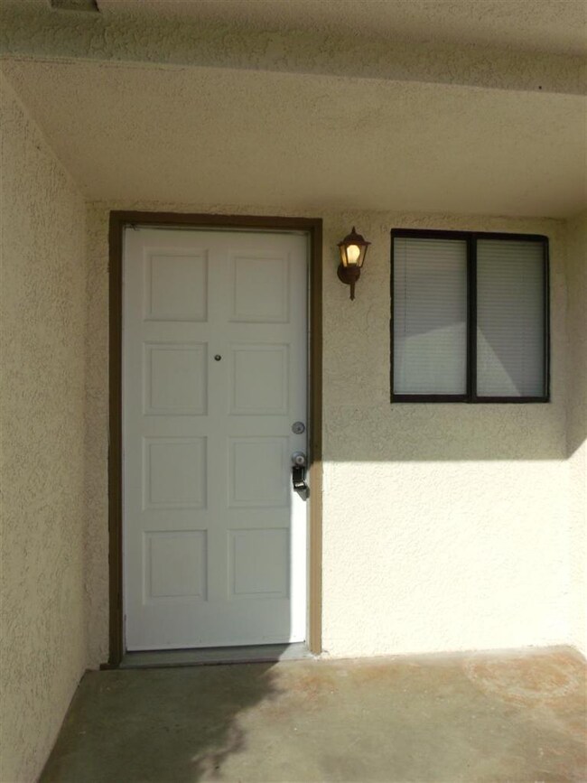 Sheltered porch.