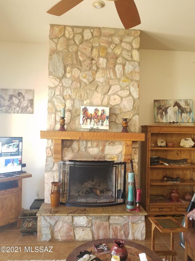 Fireplace in great room