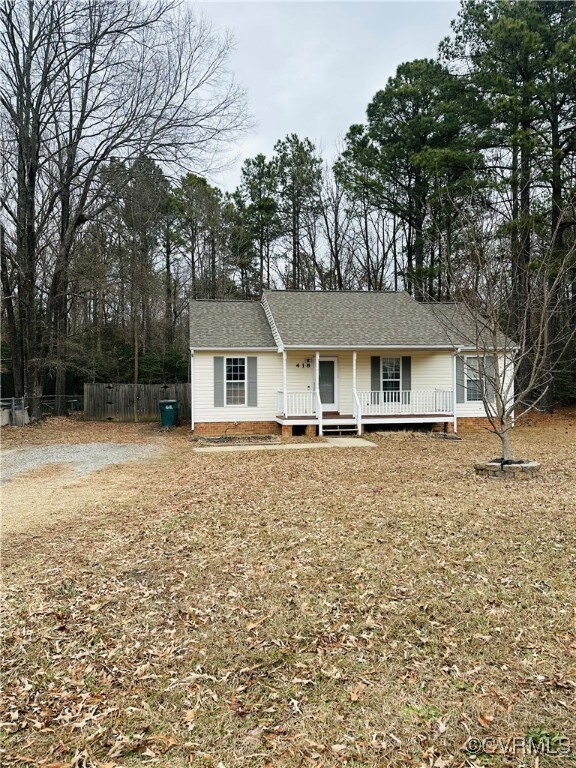 View of front facade featuring covered porch
