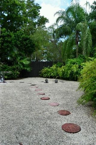 Private backyard with a Japanese flavor.