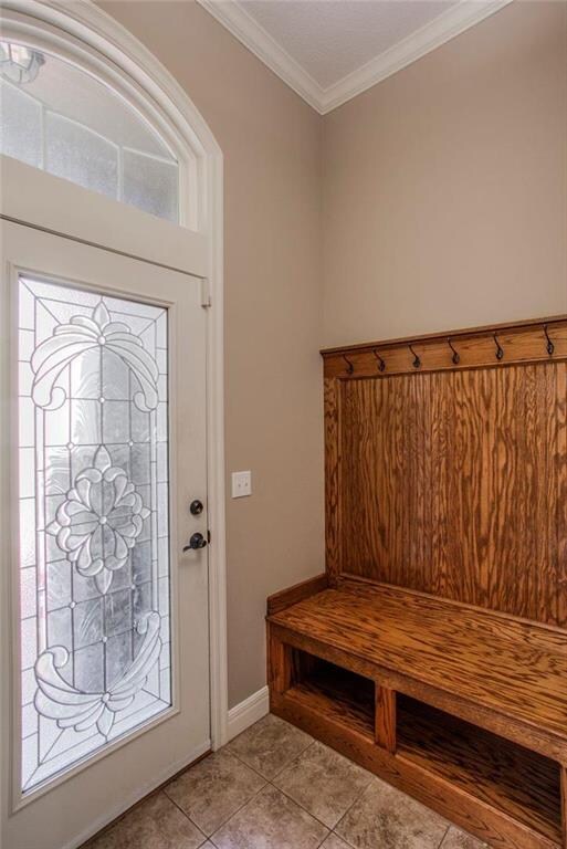 Front entry with built ins.