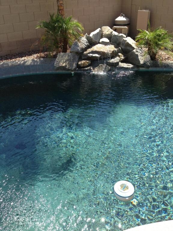 Sparkling pool with waterfall