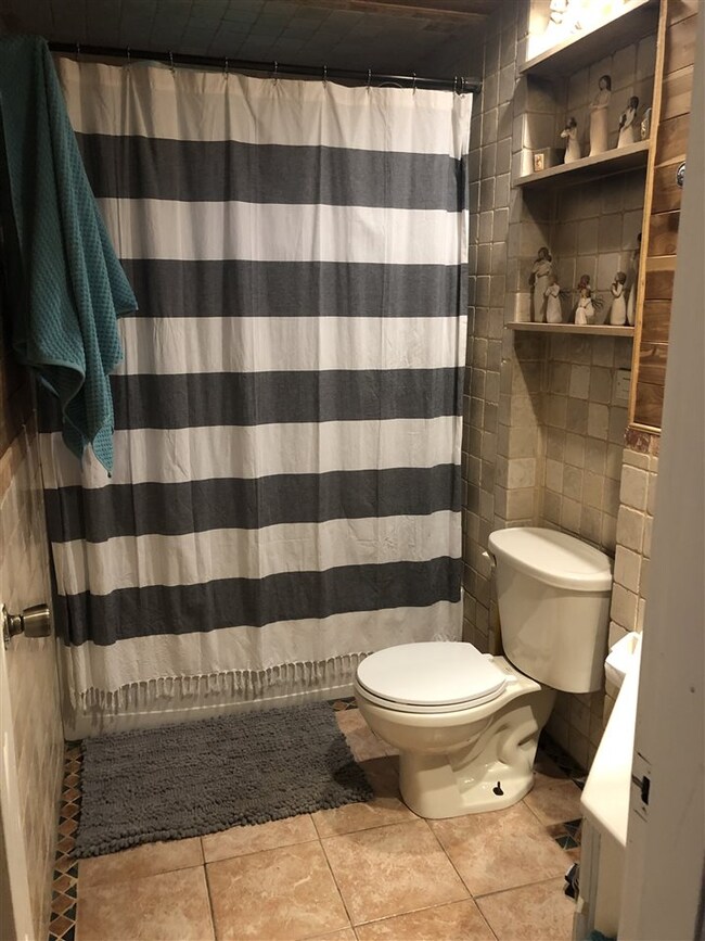 Cedar and tile