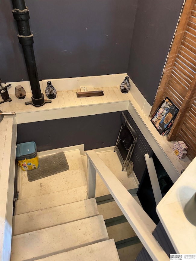 Added recently for interior access to basement.