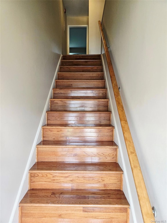 Entry Staircase featuring hardwood / wood-style floors