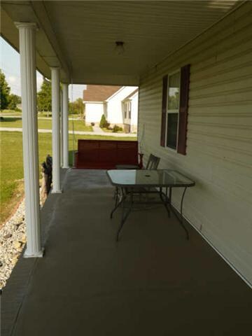 Covered front porch great for rocking chairs 