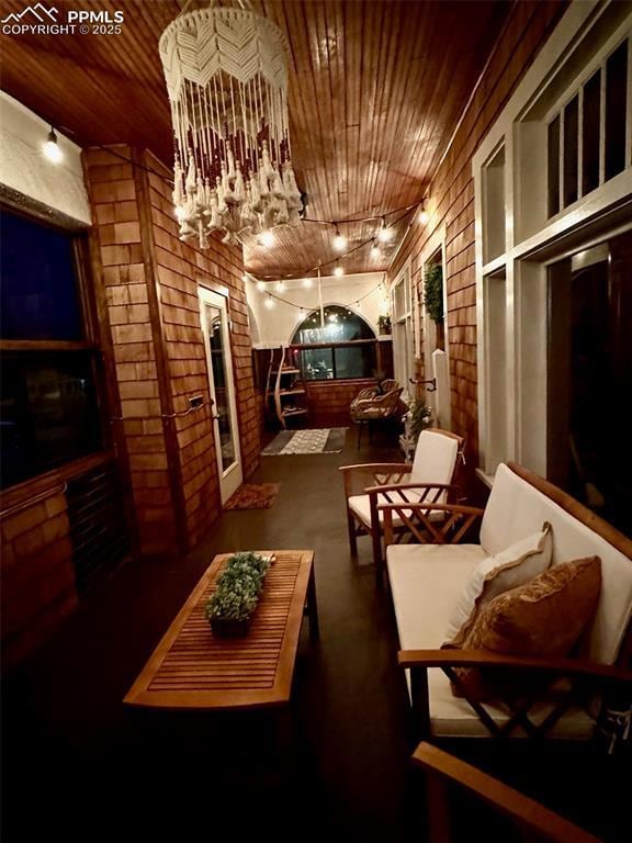 Wonderful evening in the enclosed sunroom.