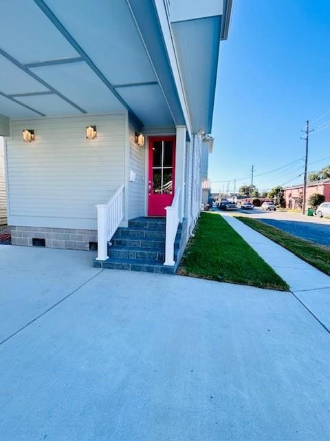 off street, covered parking