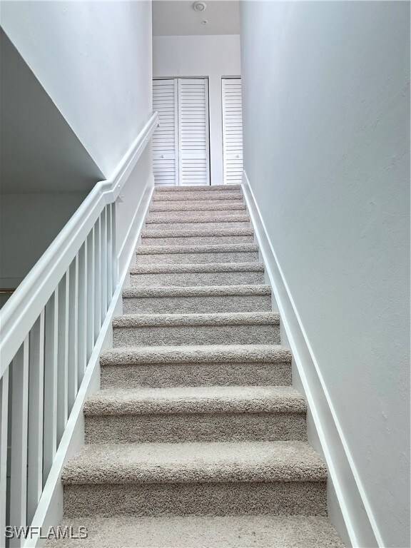 Stairway with carpet flooring