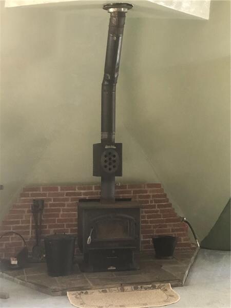 enjoy the wood stove that can help keep you toasty