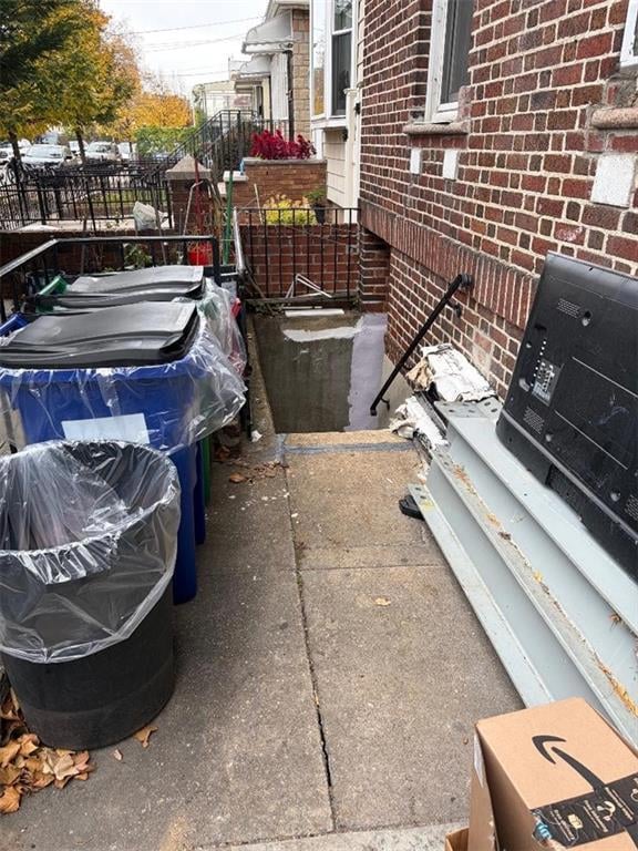 entrance to basement from front of building