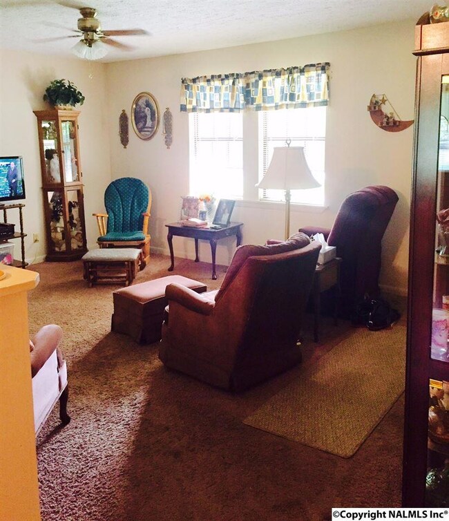 Large area, ceiling fan & large windows for plenty of light