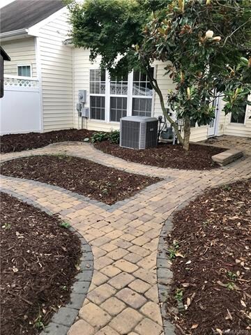 This view is from the back gate into the patio are