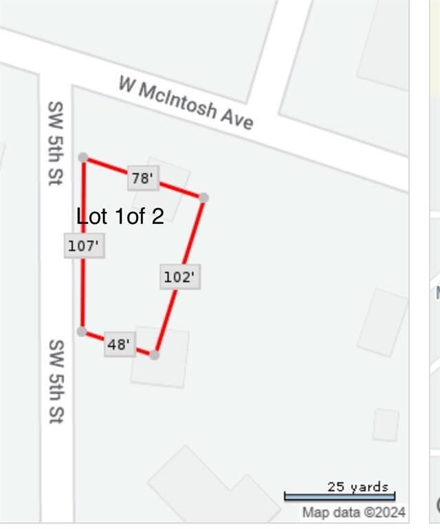 Property lines in red are South of correct, there 