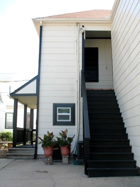Up the stairs, unit 4 is at the top.
