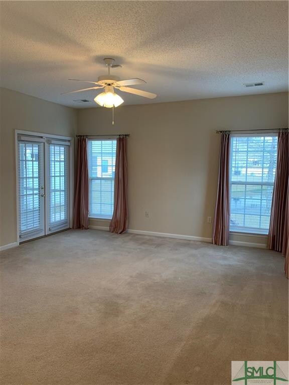The living room offers great lagoon views and has 
