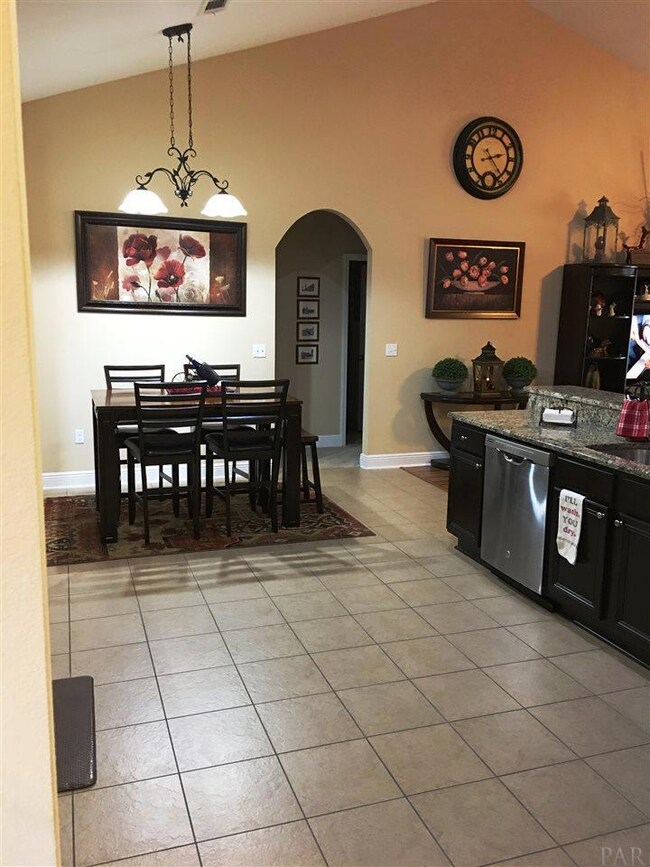 A view from kitchen to nook is shown here.