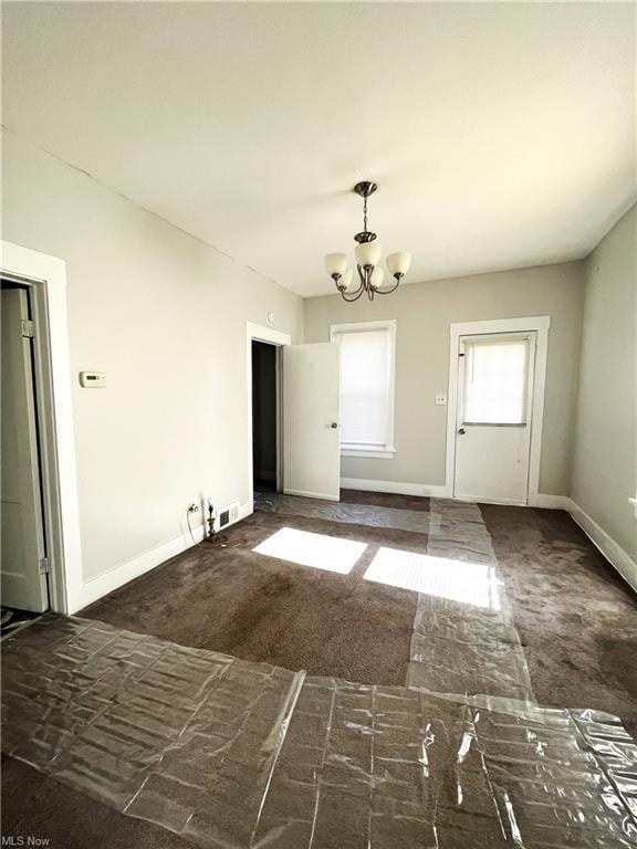 Freshly painted downstairs living room with professionally cleaned carpeting.