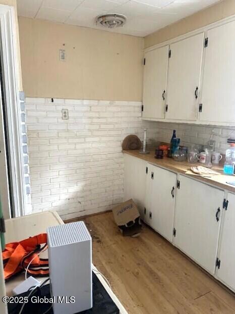 Kitchen with Real Brick on wall.