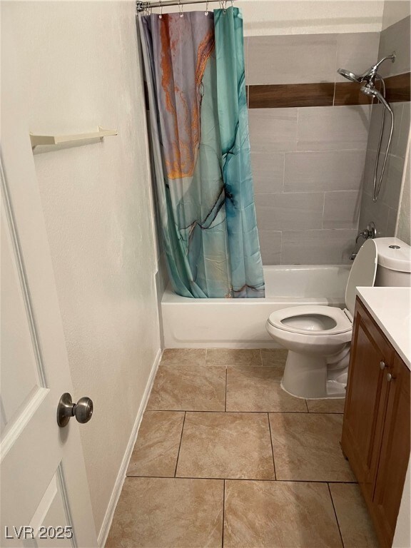 Full bathroom with shower / bathtub combination wi