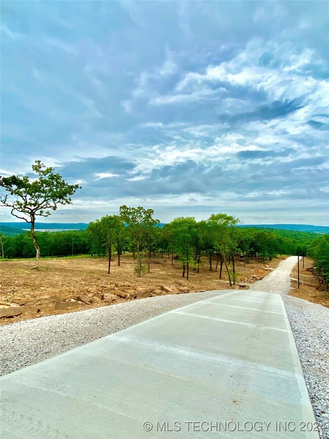 Concrete Driveway up the hill.