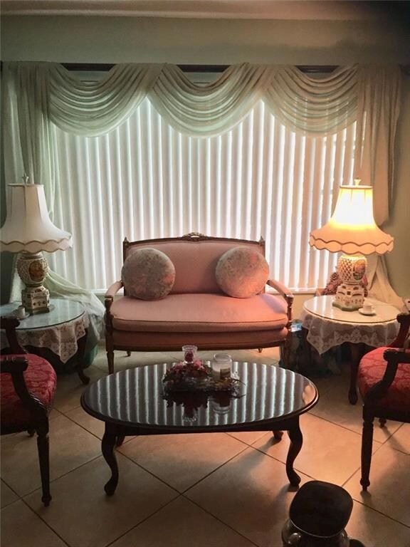 Living Room with Custom Draperies that are include