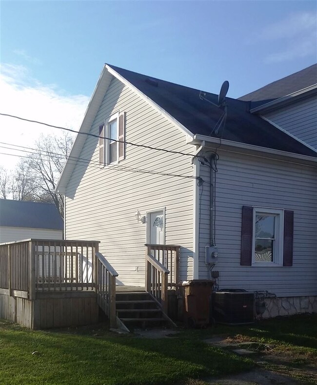 back side with wood deck