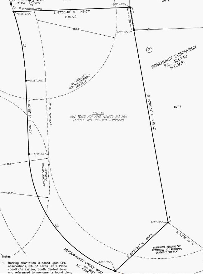 SURVEY SHOWS THE TRUE SIZE OF THE LOT