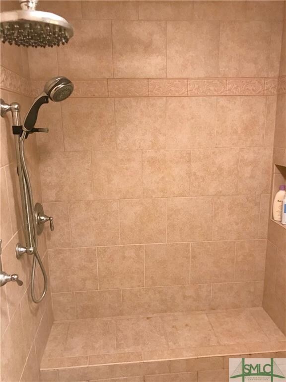Closer view of the master suite shower area.