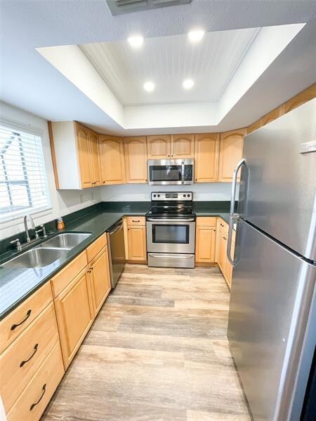 Newer Stainless Steel appliances grace the kitcen.