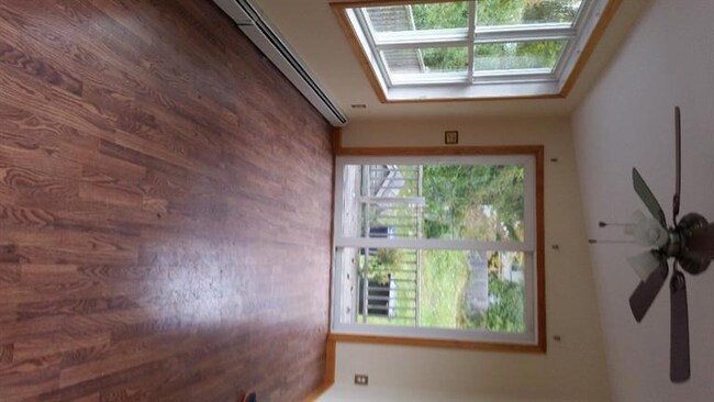enclosed porch with slider and small...