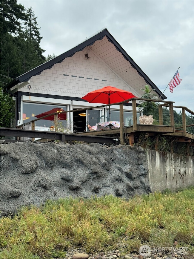 Waterside view of the Cabin from the beach.