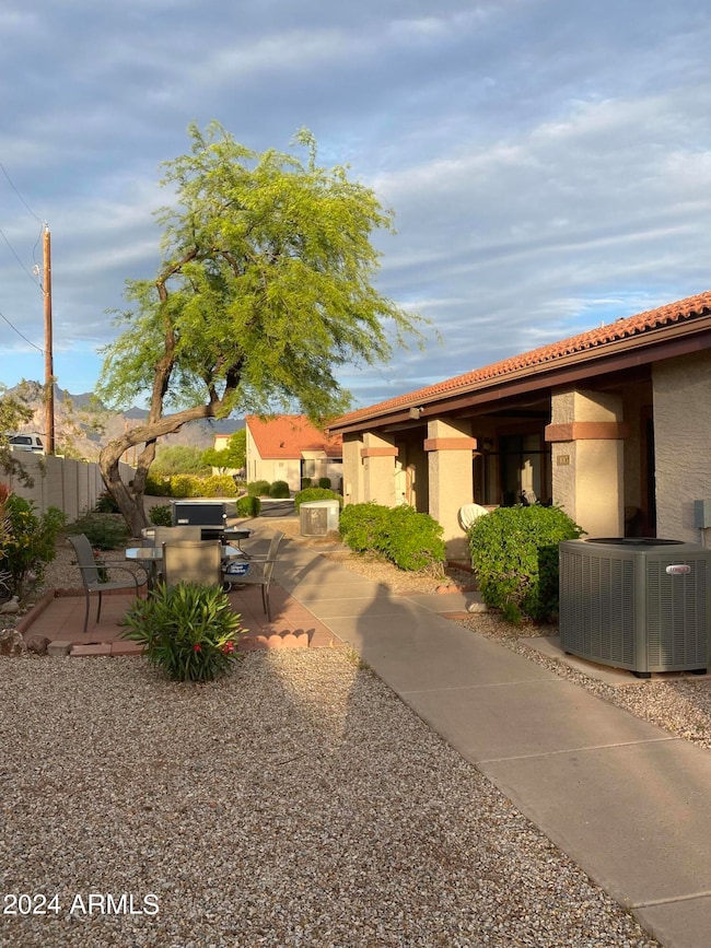 Patio and front yard