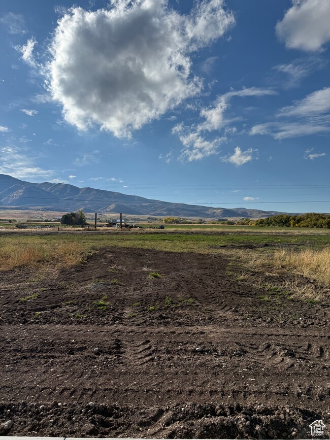 View of mountain background with rural landscape