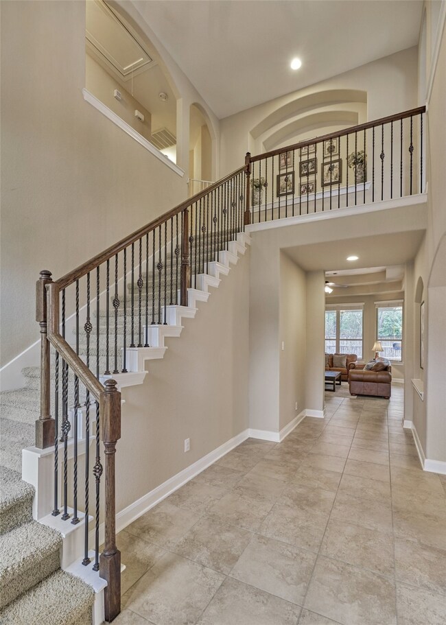 The stunning wrought iron staircase!