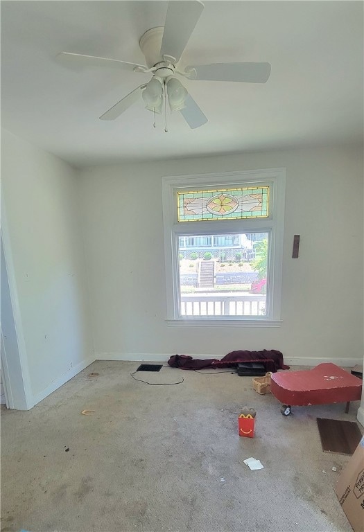 spacious living rm/ stain glass window.