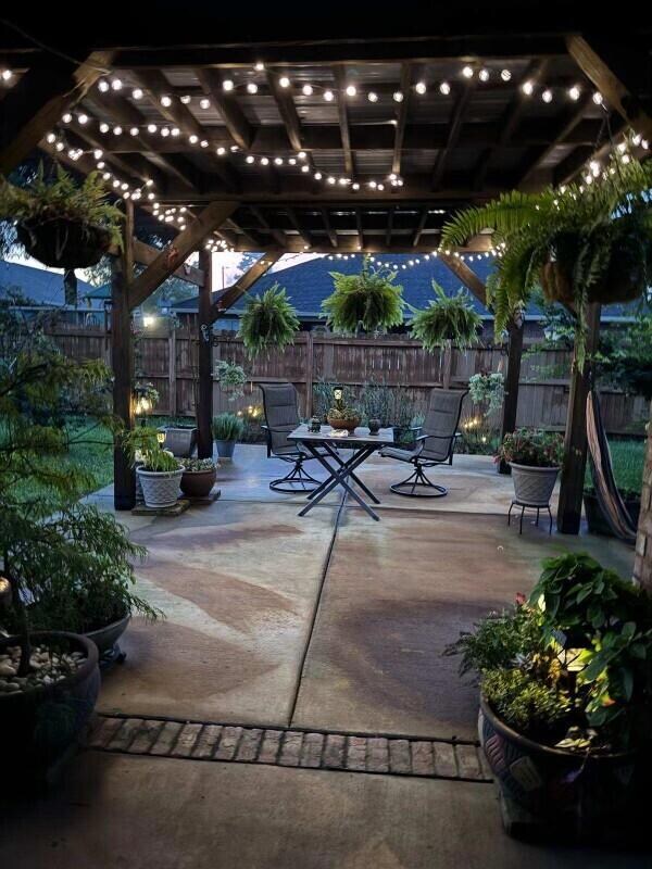 Pergola at night