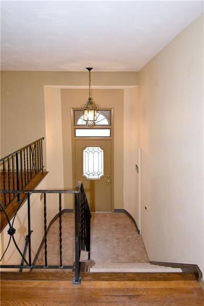 Walk up to the main level living area or down to t