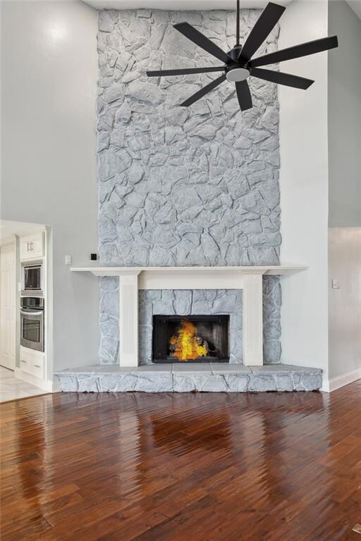 STONE FIREPLACE