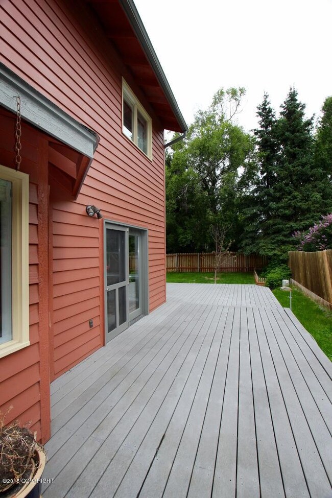 Trex decking on side and backyard