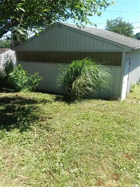 View of garage from back of house.