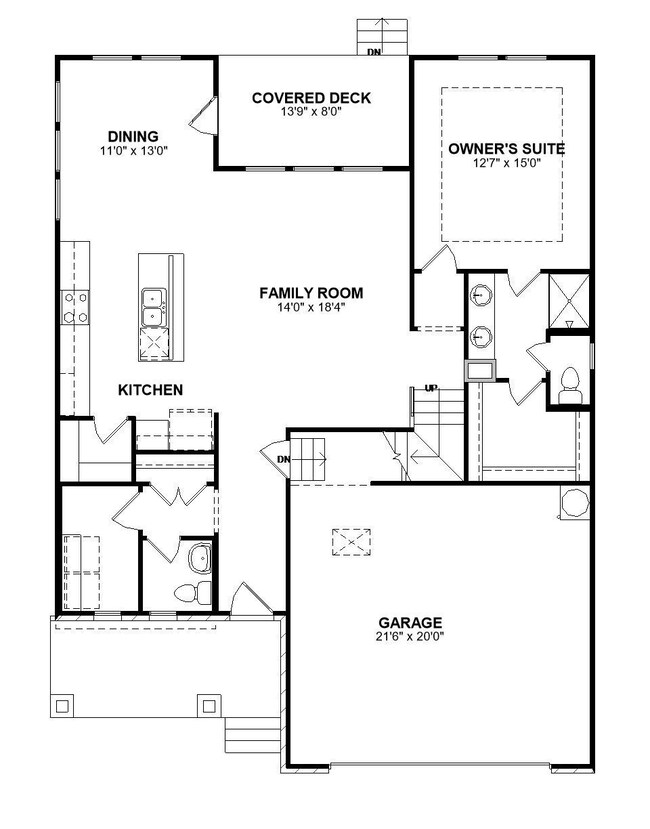 Home will have the extended covered deck (not shown in layout)