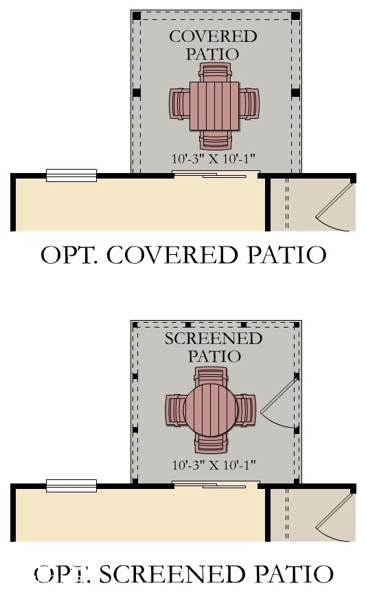 Covered patio is included in this home.